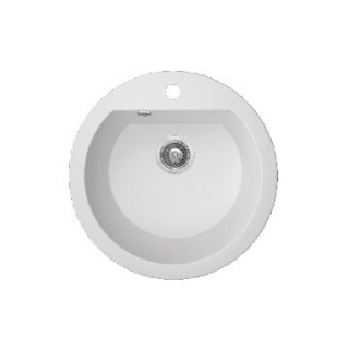 Zlewozmywak granitowy, 1 komora bez ociekacza, Laveo Dafne - biały