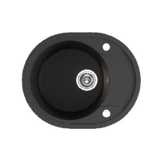 Zlewozmywak granitowy, 1 komora z półociekaczem, Laveo Dafne - czarny