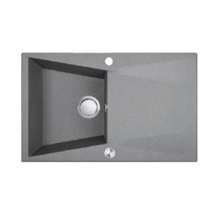 Zlewozmywak granitowy, 1 komora z ociekaczem, Laveo Grenada - szary