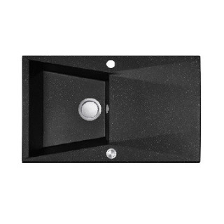 Zlewozmywak granitowy, 1 komora z ociekaczem, Laveo Grenada - czarny