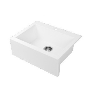 Zlewozmywak granitowy, 1 komora bez ociekacza, Laveo Komodo - biały