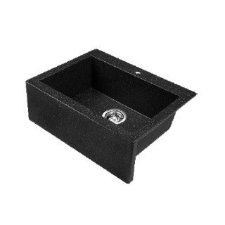 Zlewozmywak granitowy, 1 komora bez ociekacza, Laveo Komodo - czarny