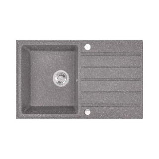 Zlewozmywak granitowy, 1 komora z ociekaczem, Laveo Margarita - szary