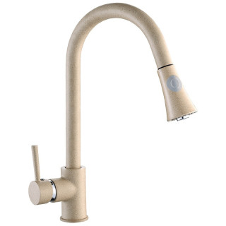 Bateria zlewozmywakowa Laveo Daru stojąca z wyciąganą wylewką typu U - chrom