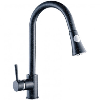 Bateria zlewozmywakowa Laveo Daru stojąca z wyciąganą wylewką typu U - beż