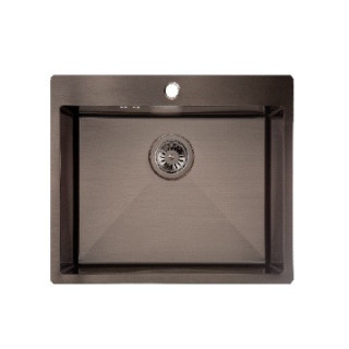 Zlewozmywak stalowy, 1 komora bez ociekacza, Laveo Marmara - grafitowy