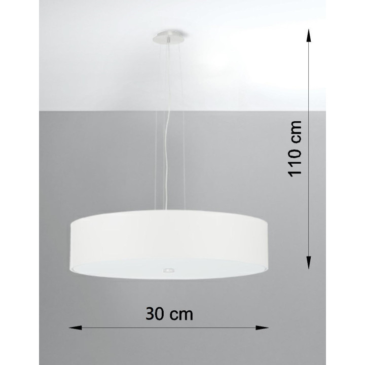 Żyrandol Sollux Ligthing Skala 30, okrągły, 30x30cm, E27 3x60W, biały