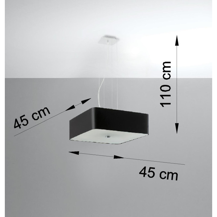 Żyrandol Sollux Ligthing Lokko 1, kwadratowy, 45x45cm, E27 5x60W, biały