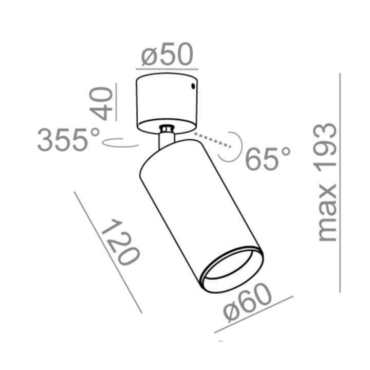 Reflektor LED AQForm PET next, 60mm, 3000K, biały/złoty strukturalny