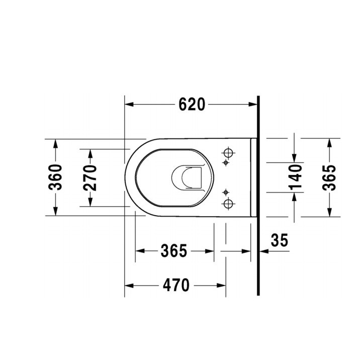 Miska wisząca Duravit Starck 3, 62x37, do SensoWash, 4.5l, biały
