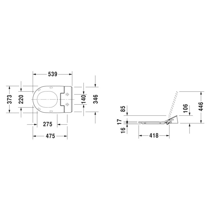 Zestaw Duravit SensoWash Slim, miska wisząca z deską myjącą, 62x37cm, bezrantowa, biały alpin