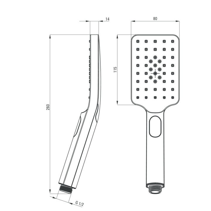Słuchawka prysznicowa Deante Alpinia Nero, 3-funkcyjna, czarna