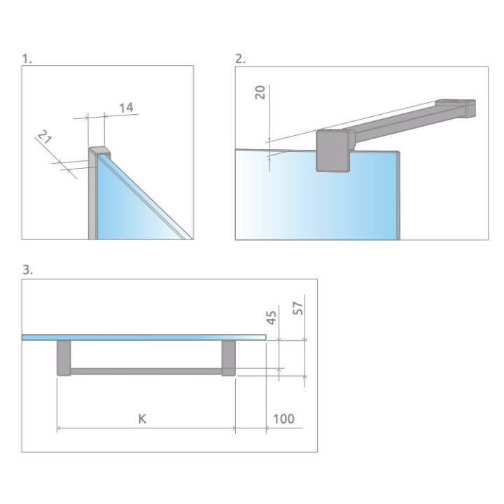 Ścianka Walk-In Radaway Modo New II 130, 128.5-129.5x200cm, chrom, szkło przejrzyste- sanitbuy.pl