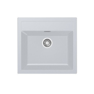 Zlewozmywak Franke 1-komorowy Sirius SID 610 Tectonite 56x53cm wbudowywany - biały polarny