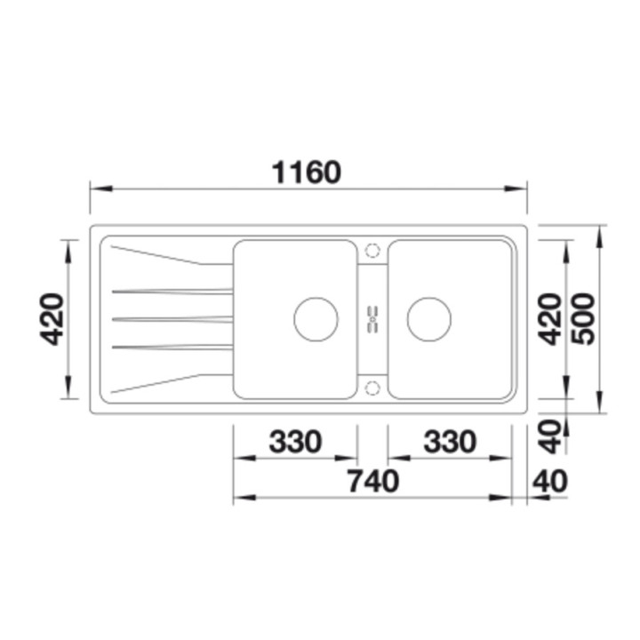 Zlewozmywak Blanco Sona 25S, z ociekaczem, wpuszczany w blat, kawowy