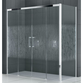 Drzwi prysznicowe Novellini Rose Rosse 2A 136-142 cm dwuskrzydłowe drzwi z 2 ściankami stałymi- sanitbuy.pl