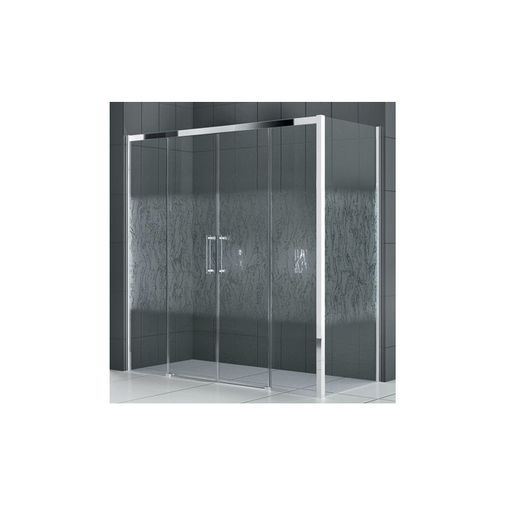 Drzwi prysznicowe Novellini Rose Rosse 2A 196-202 cm dwuskrzydłowe drzwi z 2 ściankami stałymi- sanitbuy.pl