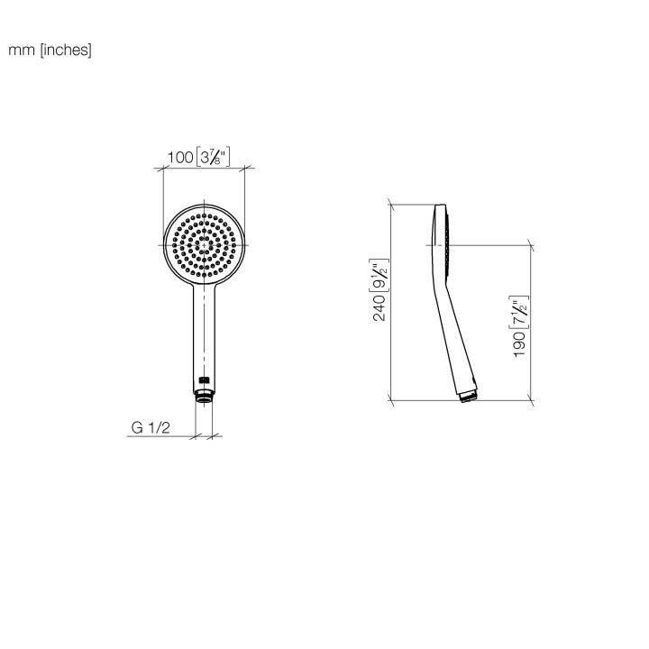 Słuchawka prysznicowa Dornbracht, 1-funkcyjna, okrągła, polerowany chrom