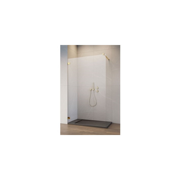 Kabina prysznicowa Radaway Essenza Pro 8 Gold Walk-in 120, szkło przejrzyste, profil złoty