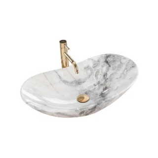 Umywalka nablatowa REA Royal Granit, bez przelewu, bez otworu na baterię - imitacja kamienia