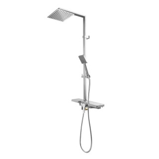 Zestaw prysznicowy termostatyczny Rea Jet Black Matt z deszczownicą 25x25, czarny mat