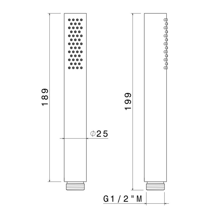 Słuchawka prysznicowa Vema Tiber Steel, 1-funkcyjna, stal nierdzewna inox