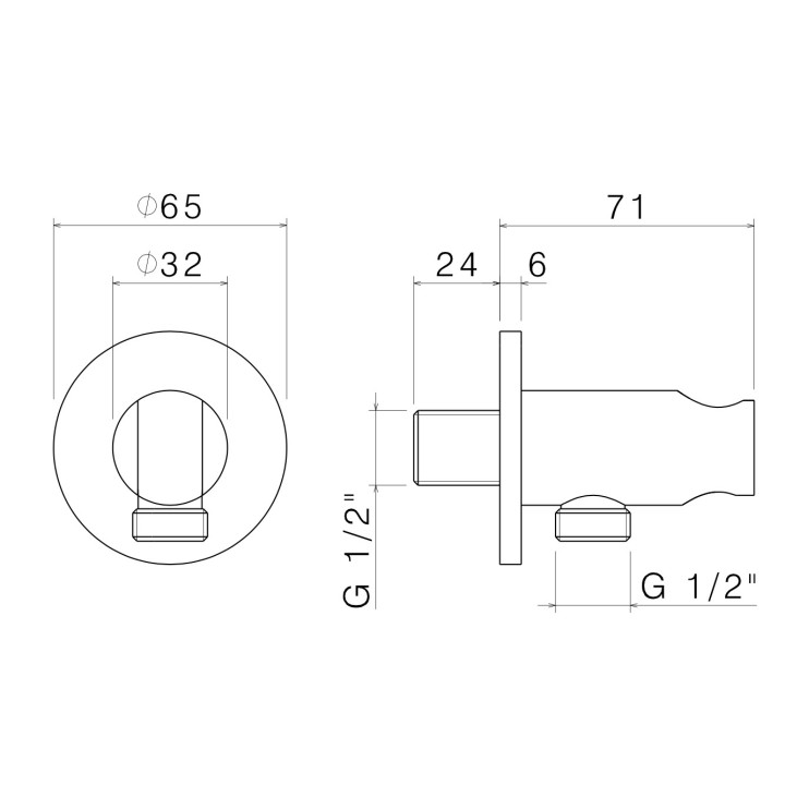 Przyłącze kątowe Vema Tiber Steel, okrągłe, stal nierdzewna inox