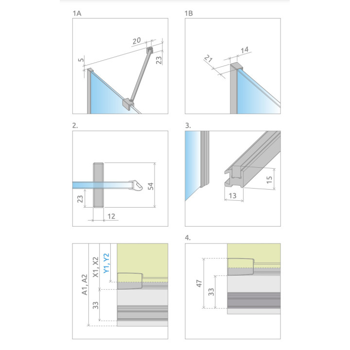Drzwi prysznicowe lewe Radaway Arta KDD B 80, 800x2000mm, składane, profil chrom