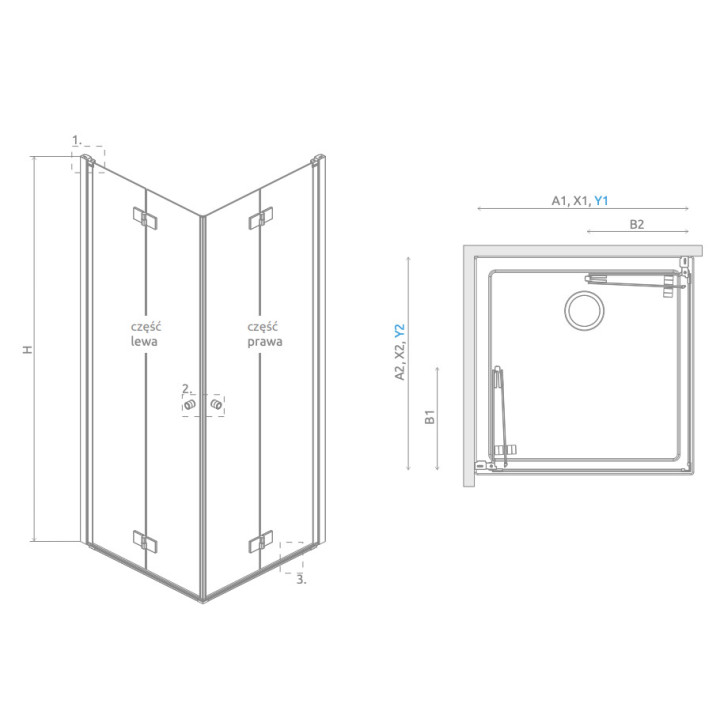 Drzwi prysznicowe lewe Radaway Furo Gold KDD 120, przesuwne,  1200x2000mm, szkło przejrzyste, profil złoty