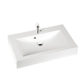 Umywalka nablatowa Marmorin Aron, 61x44cm, bez przelewu, biały połysk