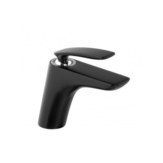 Bateria umywalkowa Kludi Balance, stojąca, wysokość 159mm, bez korka, czarny mat/chrom