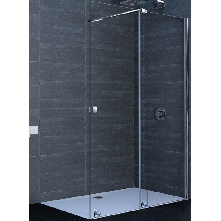 Drzwi suwane Huppe Xtensa Pure Walk-In 1201 - 1400 mm, prawe, 1-częściowe, el. stały, przezroczyste Anti-Plaque - Black Edition