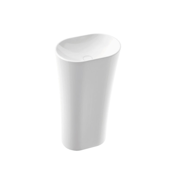 Umywalka stojąco-przyścienna Marmorin Tebe 55 S, 55x45cm, bez przelewu, biały połysk