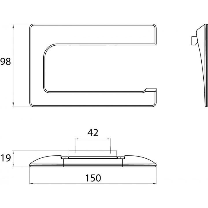 Uchwyt na papier toaletowy Keuco Moll, forma otwarta, chrom