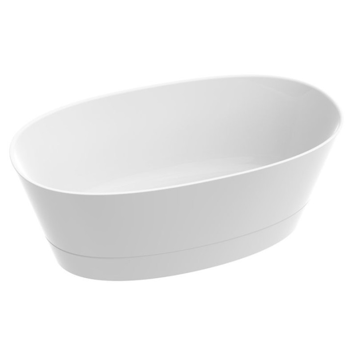 Wanna wolnostojąca Marmorin Duo I, 150x80cm, bez przelewu, biały połysk