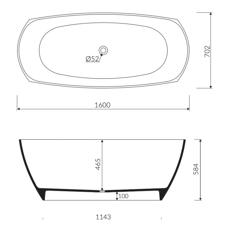 Wanna wolnostojąca Marmorin Edward, 165x75cm, bez przelewu, biały połysk
