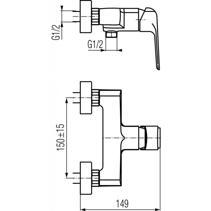 Bateria natryskowa Valvex Aurora, natynkowa, jednouchwytowa, chrom