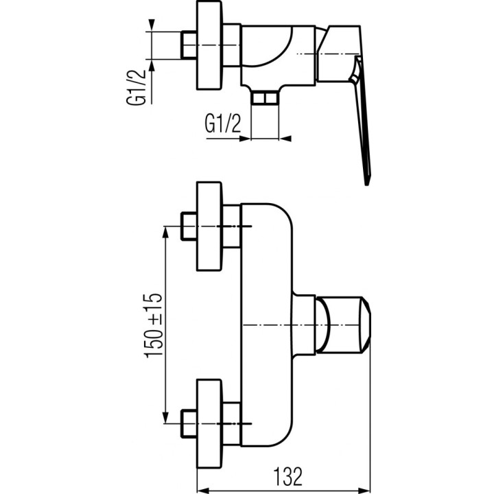Bateria natryskowa Valvex Aurora, natynkowa, jednouchwytowa, chrom