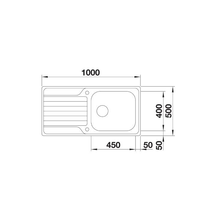 Zlewozmywak odwracalny Blanco Dinas 45 S 860x500mm z korkiem automatycznym, stalowy