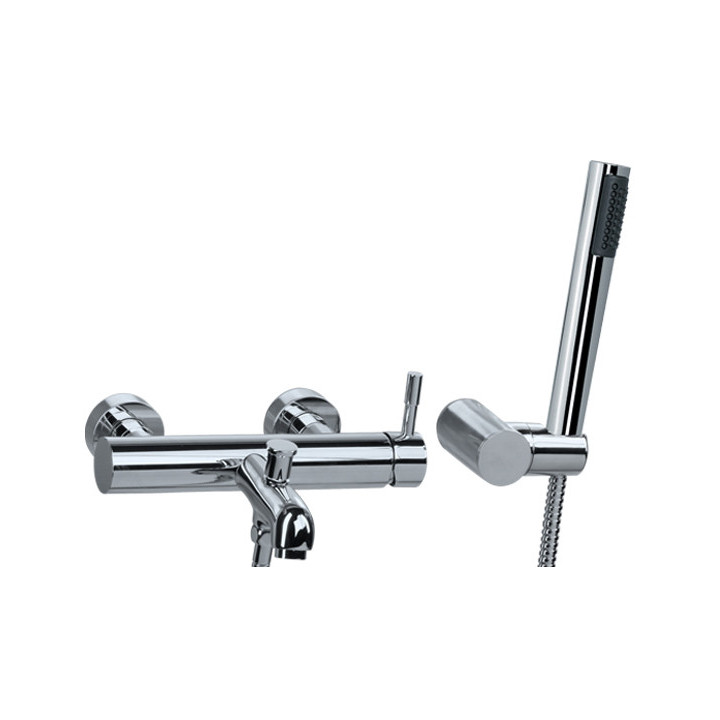 Bateria wannowa 5-otworowa Valvex Vegane, stojąca, wysokość 280mm, wylewka 190mm, zestaw natryskowy, chrom