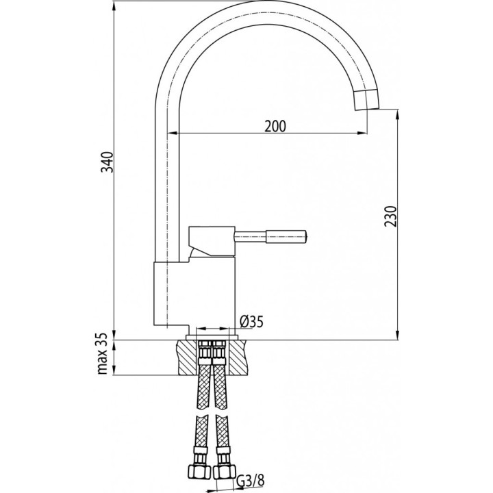 Bateria kuchenna teleskopowa Valvex Vegane, stojąca, wyciągana i obracana wylewka, chrom
