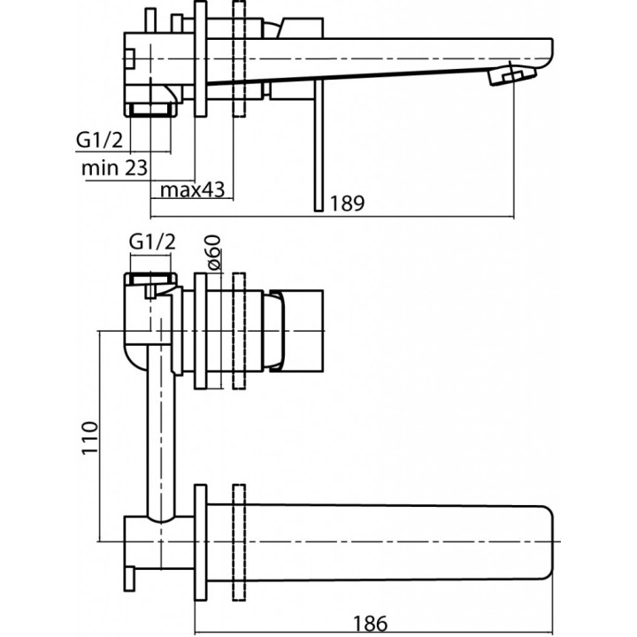 Bateria umywalkowa Valvex Loft, stojąca, wysokość 270mm, wylewka 165mm, bez korka, chrom