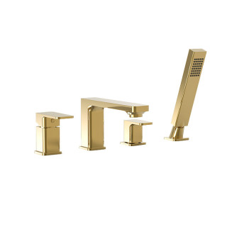 Bateria wannowa 5-otworowa Valvex Vegane, stojąca, wysokość 280mm, wylewka 190mm, zestaw natryskowy, chrom