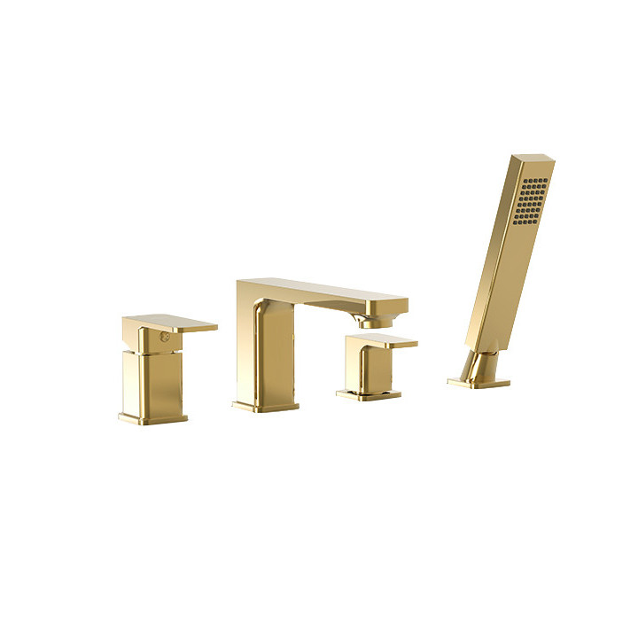 Bateria wannowa 5-otworowa Valvex Vegane, stojąca, wysokość 280mm, wylewka 190mm, zestaw natryskowy, chrom