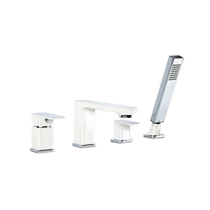 Bateria wannowa 5-otworowa Valvex Vegane, stojąca, wysokość 280mm, wylewka 190mm, zestaw natryskowy, chrom