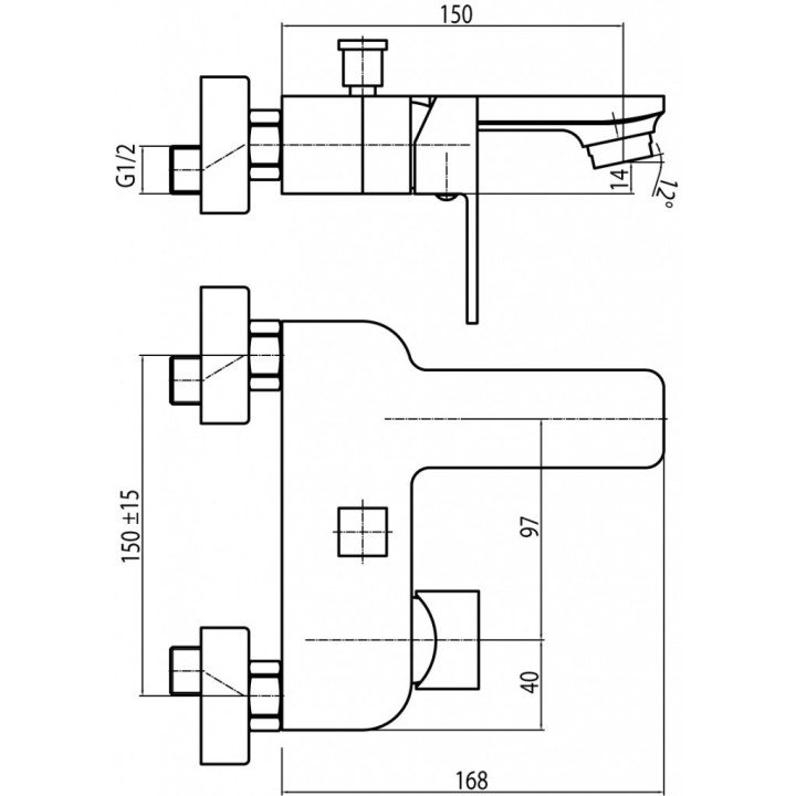 Bateria wannowa Valvex Vegane, natynkowa, wylewka 130mm, zestaw natryskowy, chrom