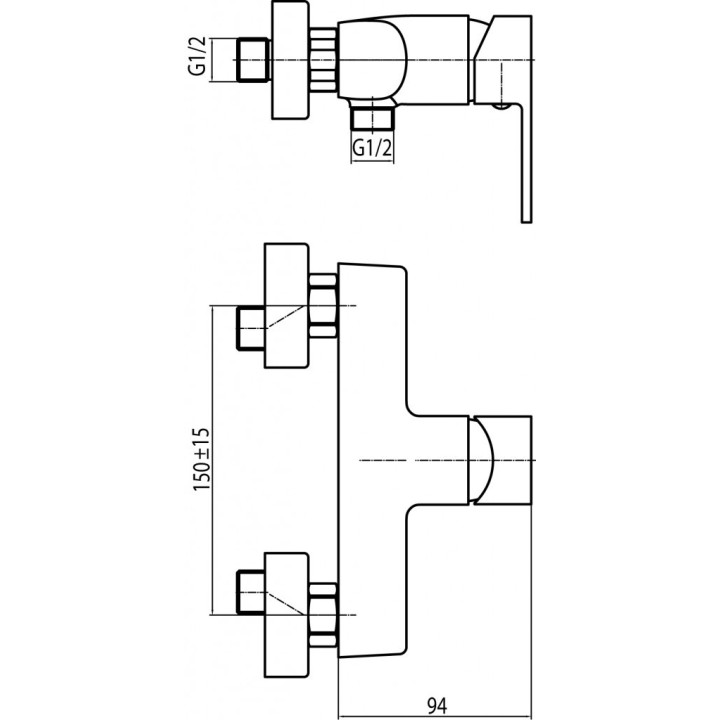 Bateria natryskowa Valvex Loft, natynkowa, jednouchwytowa, chrom