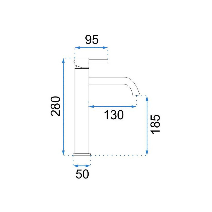 Bateria umywalkowa Rea Lungo Rose Gold, stojąca, wysoka, różowe złoto