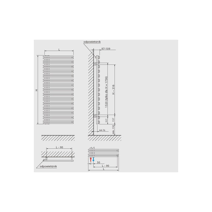 Grzejnik Purmo Ratea 500x796 mm- sanitbuy.pl