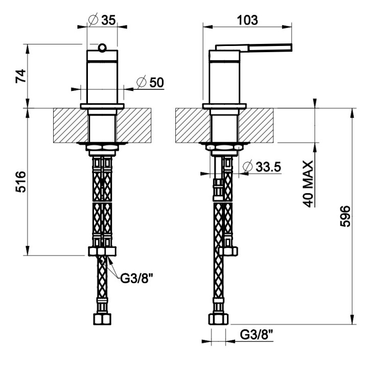 Mieszacz umywalkowy Gessi Anello, stojący, chrom